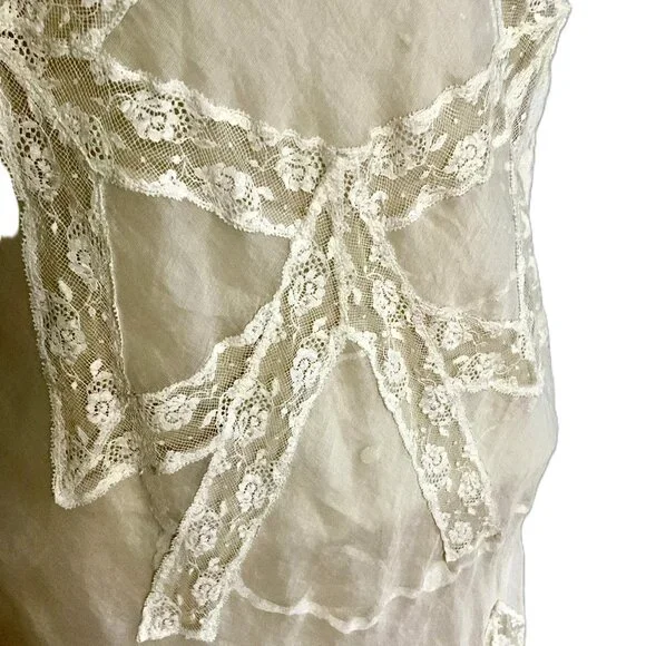 Christian Dior Boutique Paris Vintage Silk Slip Maxi Dress-Lace Panels-FR 36 - Picture 8 of 11